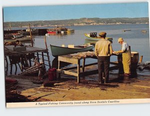 Postcard Typical Fishing Community Found along Nova Scotia's Coastline Canada