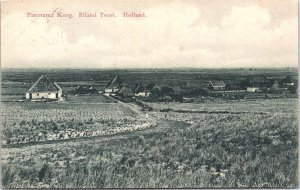 Netherlands Panorama Koog Eiland Texel Holland Vintage Postcard 09.07