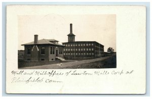 1907 Lawton Mills Corp Mill & Office Plainfield CT Real Photo Postcard RPPC