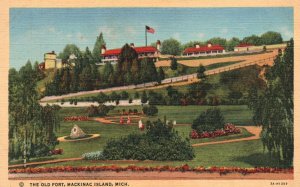 Vintage Postcard 1948 The Old Fort Mackinac Island Military Outpost Michigan MI