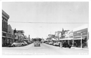 Safford Arizona Street Scene Business Section Real Photo Postcard AA68745