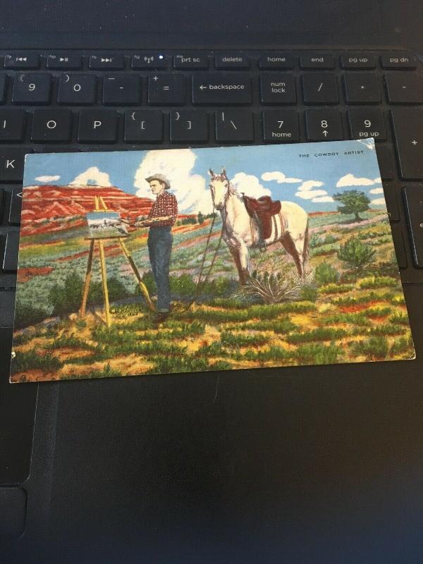 Vintage Postcard; The Cowboy Artist, LH Dude Larsen