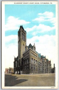 Vtg Pittsburgh Pennsylvania PA Allegheny County Court House 1920s View Postcard