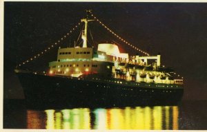 Postcard Night View of S/S Bermuda Star, Panama Registry.    N7