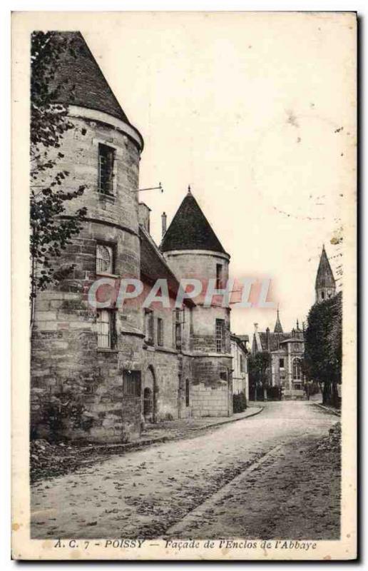 Old Postcard Poissy Facade De I & # 39Enclose From I & # 39Abbaye