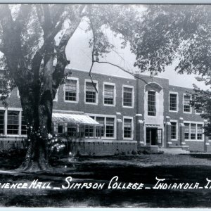 c1950s Indianola, IA RPPC Carver Science Hall Simpson College Real Photo A108