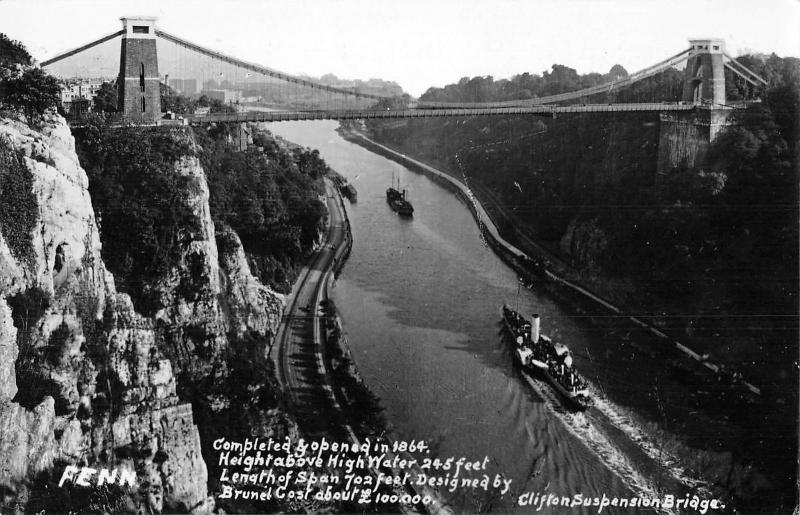 uk29365 clifton suspension bridge real photo uk bristol