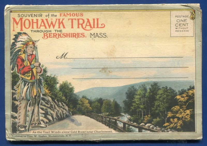 Mohawk Trail Berkshires Massachusetts Mass ma postcard folder foldout #3