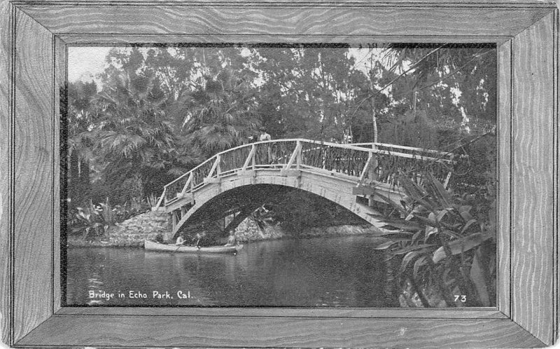 Bridge in Echo Park, Los Angeles, California c1910s Vintage Postcard