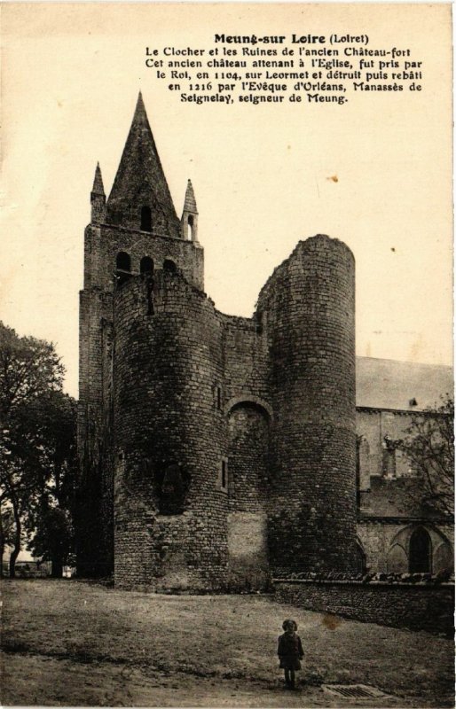 CPA AK MEUNG-sur-LOIRE - Le Clocher et les Ruines de l'ancien Chateau (632422)