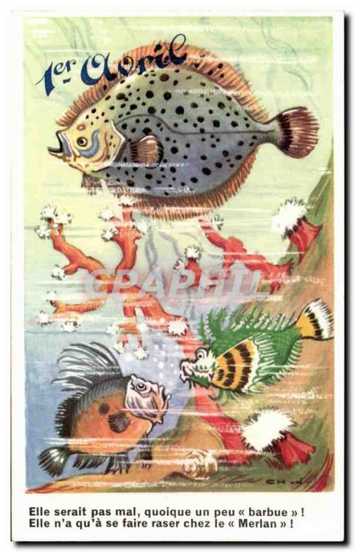 Old Postcard Fancy Fishes April 1st Easter Easter