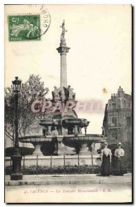 Old Postcard Valencia Monumental Fountain