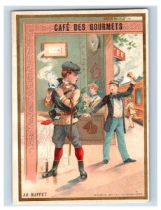 1880s-90s Trébucien Gourmet Chocolate Railroad Soldier Café Lot Of 5 F155