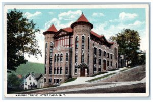 c1910 Masonic Temple Exterior Little Falls New York NY Vintage Antique Postcard