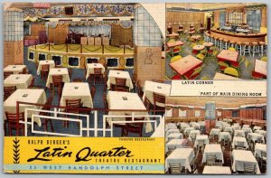 Chicago Illinois 1940s Postcard Ralph Berger's Latin Quarter Restaurant