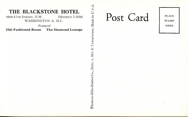 DC - Washington. The Blackstone Hotel