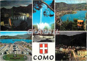 Postcard Modern Como Notturno Trevi Villa Geno funiculare Piazza Cavour