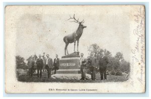 1907 Elk's Memorial Green Lawn Cemetery Columbus Dispatch Ohio OH Postcard