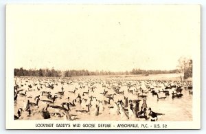 1940s ANSONVILLE NC LOCKHART GADDY'S WILD GOOSE REFUGE US52 RPPC POSTCARD P2801G