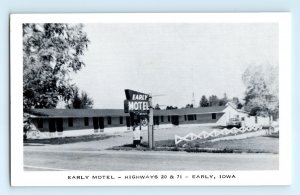 c.1940 Early Motel - Highways 20 & 71 - Early Iowa Real Photo Postcard RPPC 