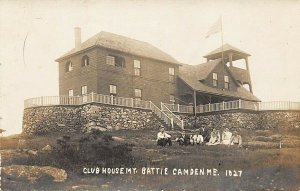 Camden ME Club House Mt Battie Eastern Illustrating Real Photo Postcard