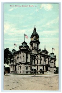 c1910s Court House, Council Bluffs, Iowa IA Antique Unposted Postcard 