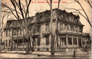 Postcard IL Mattoon Methodist Episcopal Memorial Hospital Water Hydrant 1909 M22