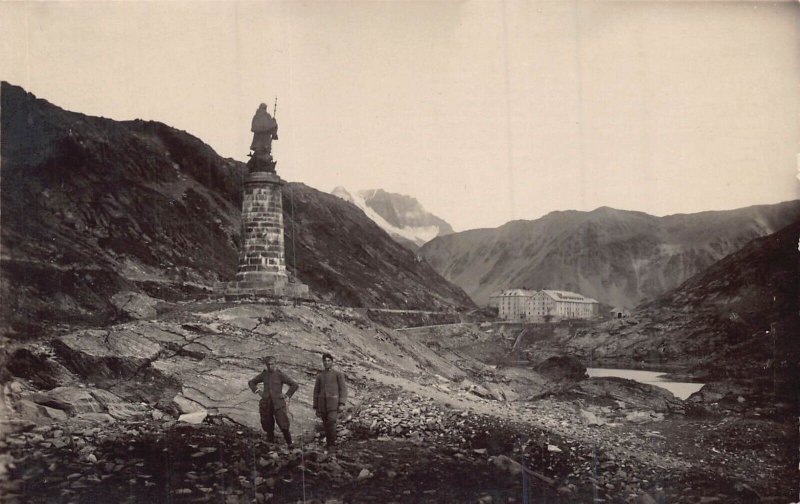 VALLI D'AOSTA ITALY~MONUMENTO E OSPIZIO DEL GRAN SAN BERNARDO~PHOTO POSTCARD