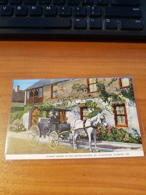 Antique/Vintage Florida Postcard, Oldest House in the United States