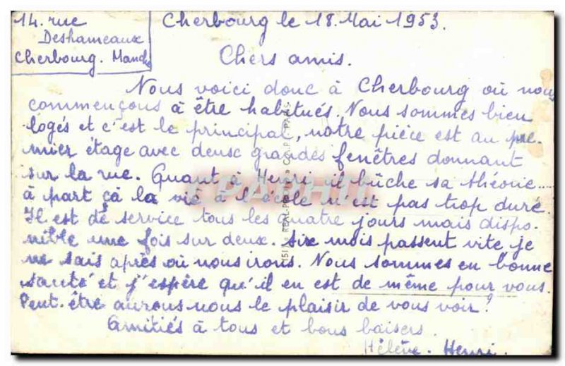 Old Postcard Cherbourg Statue Napoleon1er