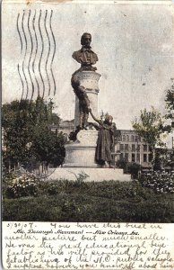 Postcard LA New Orleans McDonough & Children Monument Lafayette Square 1907 V209