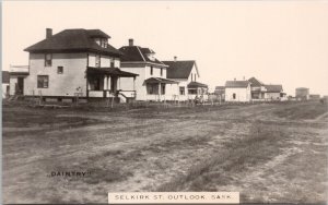 Outlook Saskatchewan Selkirk Street Daintry Unused Real Photo Postcard H25