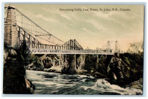 c1910 Bridge Reversing Falls Low Water St. John New Brunswick Canada Postcard