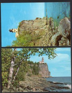 (2) Minnesota Split Rock Lighthouse overlooking Lake Superior - Chrome