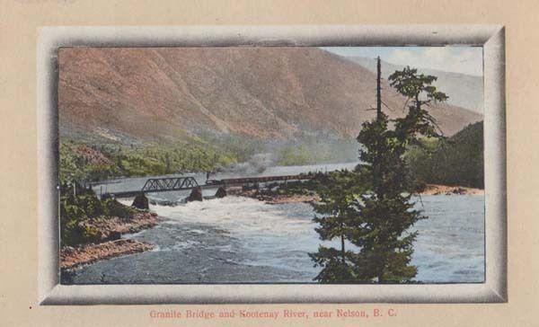 Granite Bridge Kootenay River Nelson Canada Canadian Antique Portrait Postcard