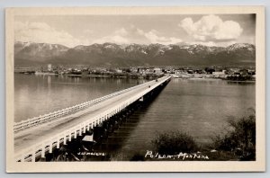 Polson MT Montana RPPC Bridge Town J W Meiers Real Photo Postcard K24