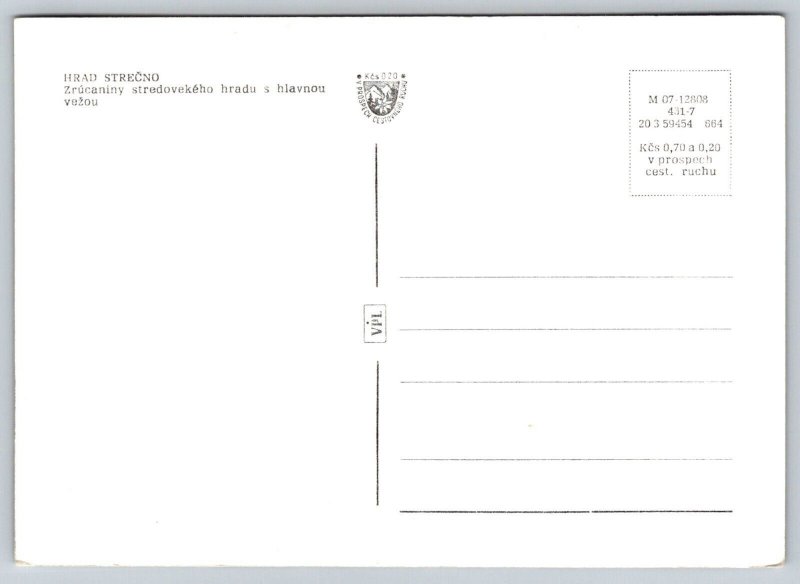 RPPC  Hrad Strecno  Czech Republic    Postcard
