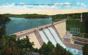 Vintage Postcard 1930's Norris Dam TVA on Clinch River Norris Tennessee TN