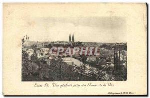 Postcard Old St Lo General view taken from the banks of the Vire