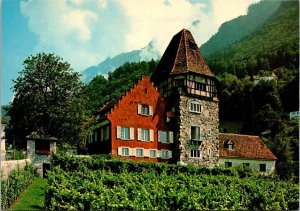 Liechtenstein Valduz Schloss Staedtle und Regierungsgebaeude
