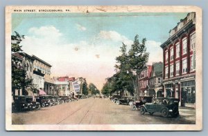 STROUDSBURG PA MAIN STREET ANTIQUE POSTCARD