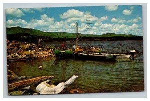 Vintage 1971 Postcard Fishing Boats & Lobster Traps Imperial Ferry Cape Breton