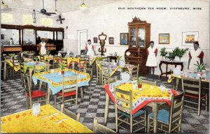 Linen Postcard Old Southern Tea Room in Vicksburg, Mississippi~139389