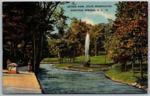 Saratoga Springs New York 1940s Postcard Geyser Park State Reservation