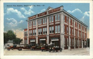 Oklahoma City Oklahoma OK Fire Station c1920s Postcard