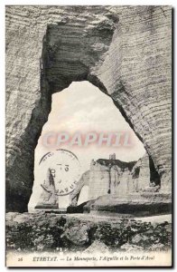 Old Postcard The Manneporte I Etretat Needle and the Porte d'Aval