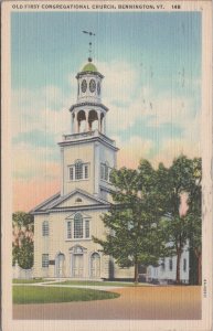 Postcard Old First Congregational Church Bennington VT Vermont