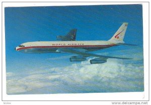 WORLD Airways Boeing 707 Jet Airplane , 50-70s