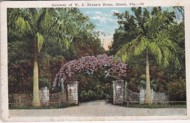 Florida Miami Gateway Of William Jenning Bryan's Home