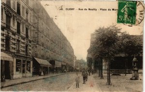 CPA CLICHY Rue de Neuilly-Place du Marché (413374)